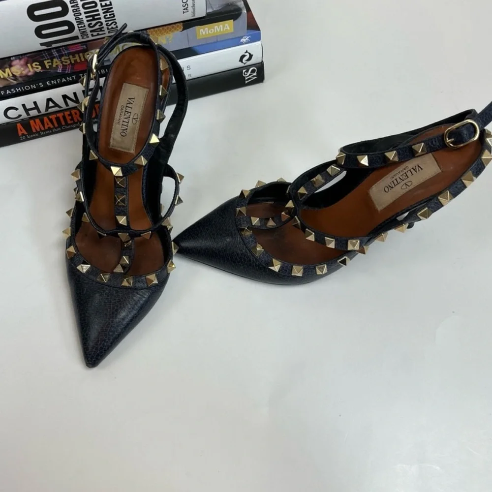 Valentino Garavani Rockstud Heels Ankle Strap Pumps